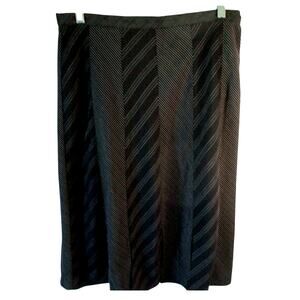 Coldwater Creek Women's Mid Rise Black & White Side Zip Flared Skirt Size Large